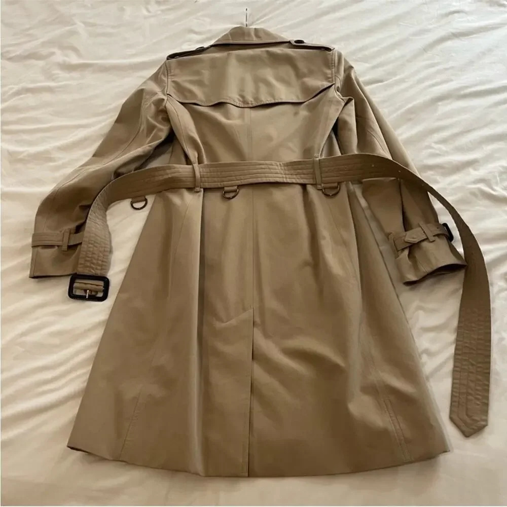 BURBERRY Kensington Long Trench Coat Jacket 2 - Picture 8 of 13
